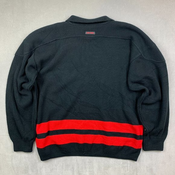 Vintage Nike NHL Men Sweater Large Black Collared Long Sleeve Team Canada Hockey - Picture 8 of 9